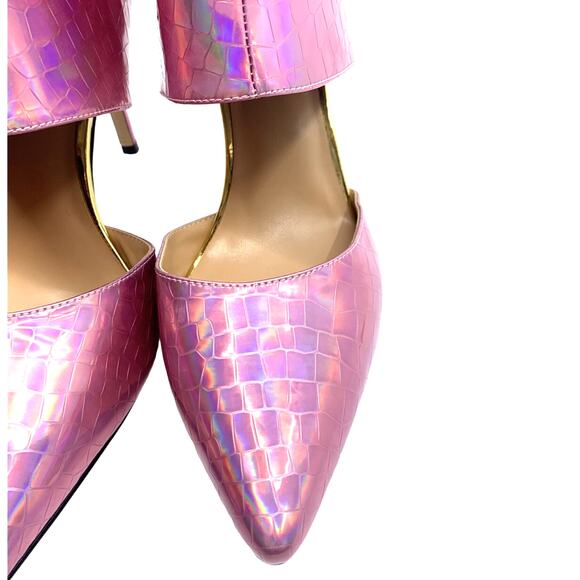 THINGS II COME Women's Size 12M Show-Stopping Pink Snake-Print Ankle Boot - Picture 10 of 12